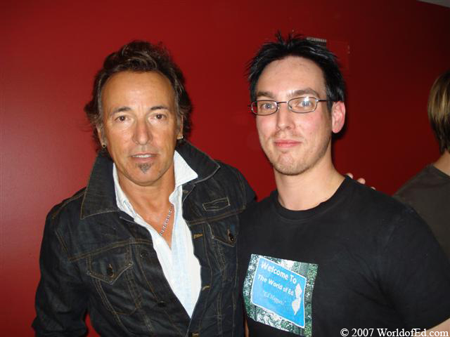 Special Ed standing with Bruce Springsteen.